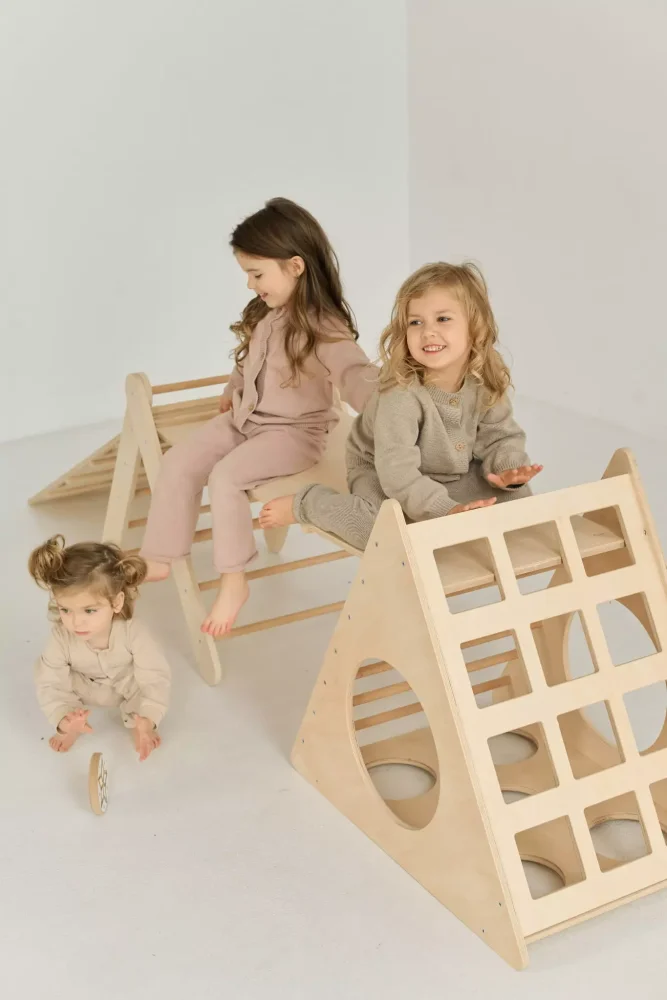 Detské Montessori preliezky z dreva – aktívna hra a zábava