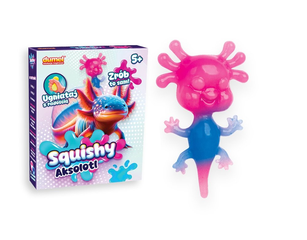 DUMEL DUMEL Squishy Axolotl – kreatívna sada | Stláčacia senzorická antistresová hračka