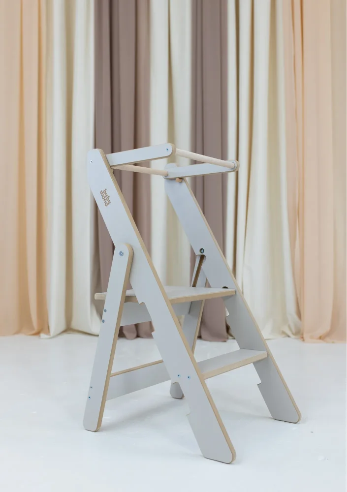 Babywood Babywood Učiaca montessori detská veža skladacia kašmír
